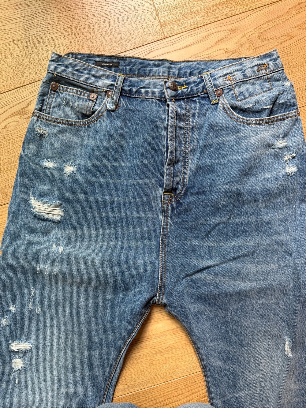 R13 Tailored Drop Denim Jean in Bain wash - 27 - Picture 17 of 17